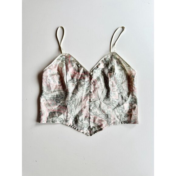 Vintage VICTORIA'S SECRET Paisley Satin Camisole Tap Pants Shorts Set, Size S - Picture 2 of 10